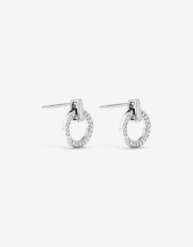 Michael Hill - Door Knocker Stud Earrings with Cubic Zirconia in Sterling Silver