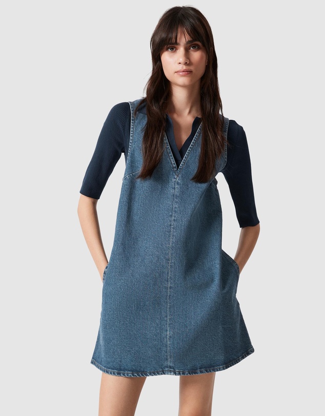 white christmas dresses Wrangler Women's Denim Slit Front Maxi Dress