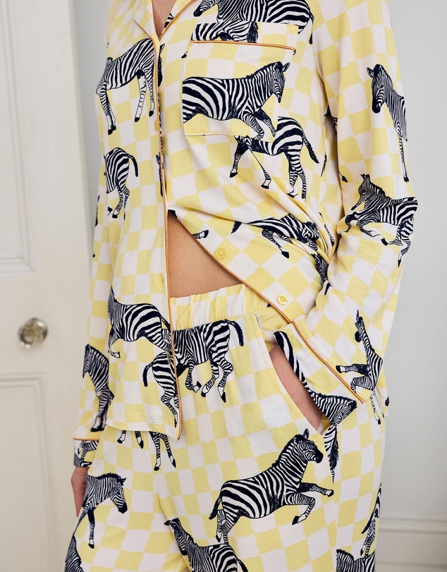 Chelsea Peers - Zebra Checkerboard Long Pyjama