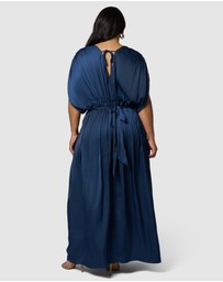Pink Dusk by Curve Project - Aphrodite Satin Maxi Dress