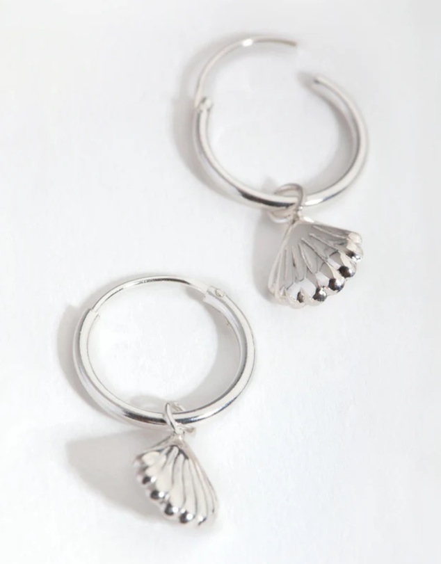 Lovisa - Sterling Silver Shell Hoop Earrings