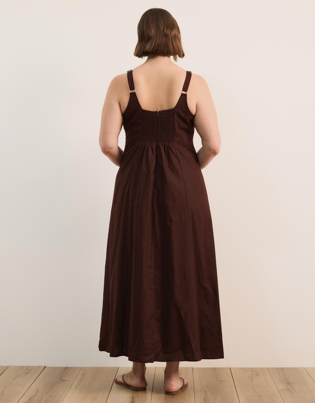 Atmos&Here Curvy - Pippa Sleeveless Linen Blend Midi Dress
