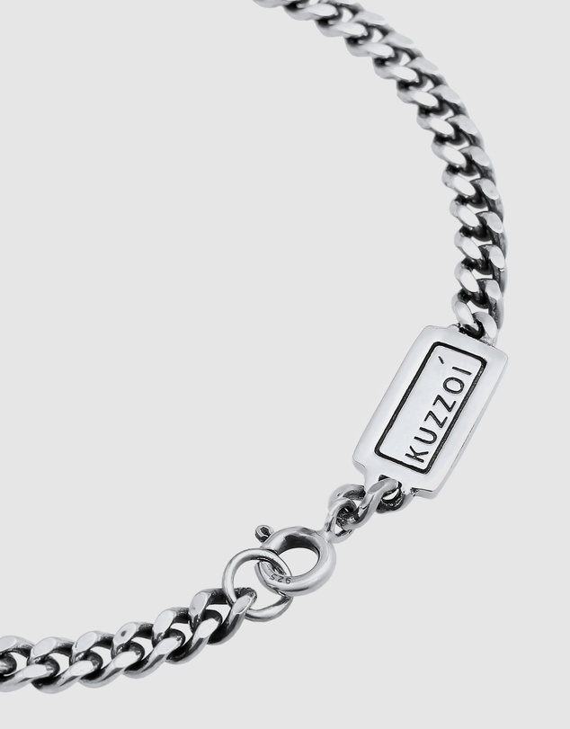 Kuzzoi - ICONIC EXCLUSIVE - Classic Curb Chain Bracelet in Oxidised 925 Sterling Silver