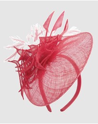 Max Alexander - Sinamay Red Racing Fascinator