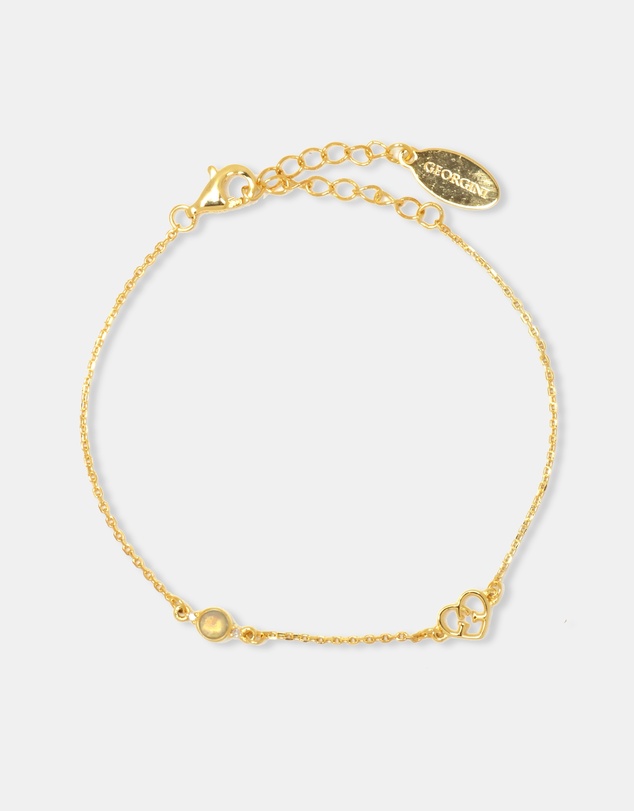 Georgini - Natural Opal And Two Natural Diamond October Gold Bracelet