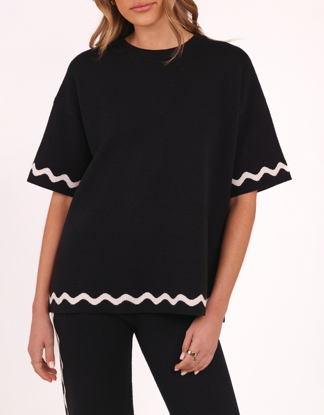 Petal & Pup - Vespa Knitted Tee - Black White