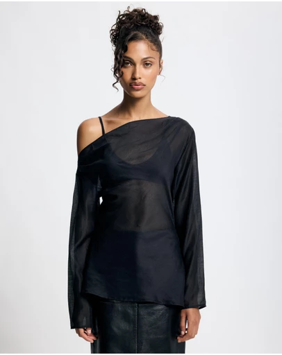 Lover - Layla LS Asymmetric Sheer Top