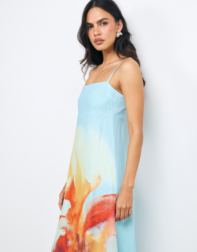 AERE - Iona Linen Midi Dress