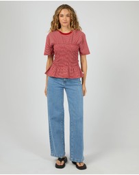 All About Eve - Lipa Stripe Tee Red