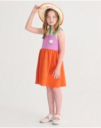 Bobo Choses - Pixel Daisy Colour Block Woven Dress - Babies-Teens