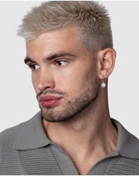 Nialaya Jewellery - Men's Pearl Drop Earrings