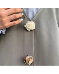 Glamorous - V-neck floral-buckle silhouette vest skirt