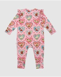 Fleur Harris - 'Woodland Love' Precious Frill Coverall in Sweet Peach