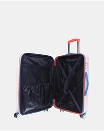 GAP - GAP Stripe Medium Hard Shell with Mini Beauty Case Set + Leather Tag