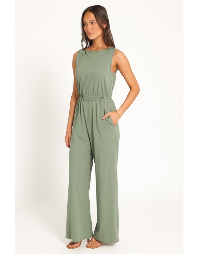 Petal & Pup - Sansa Stretch Jumpsuit - Sage Green