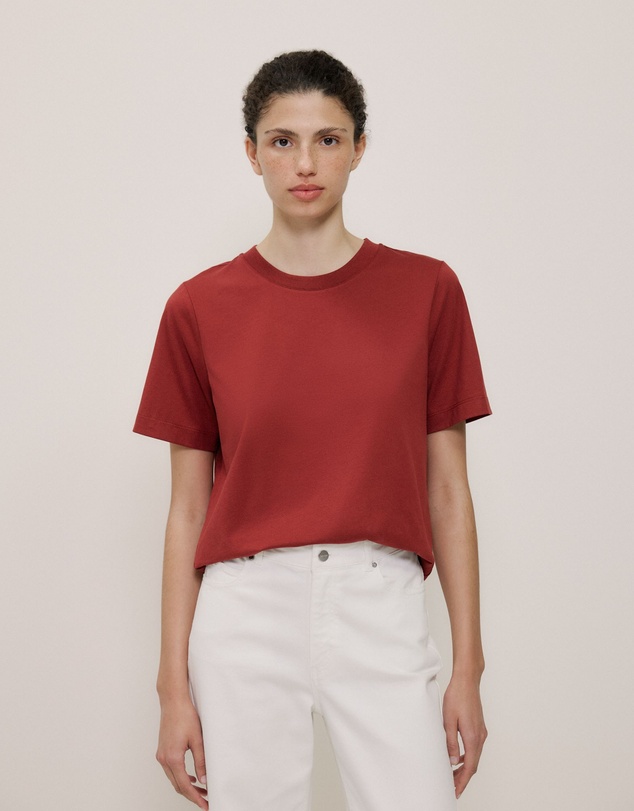 Trenery - Australian Cotton Classic T-shirt in Russet