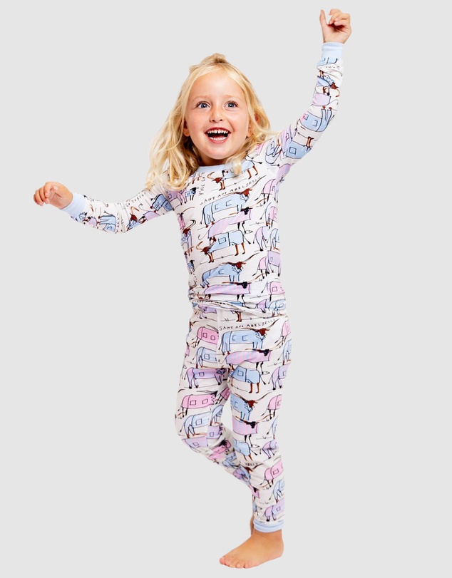 Sant And Abel - Kids Drawbertson Longhorns Long PJ Set