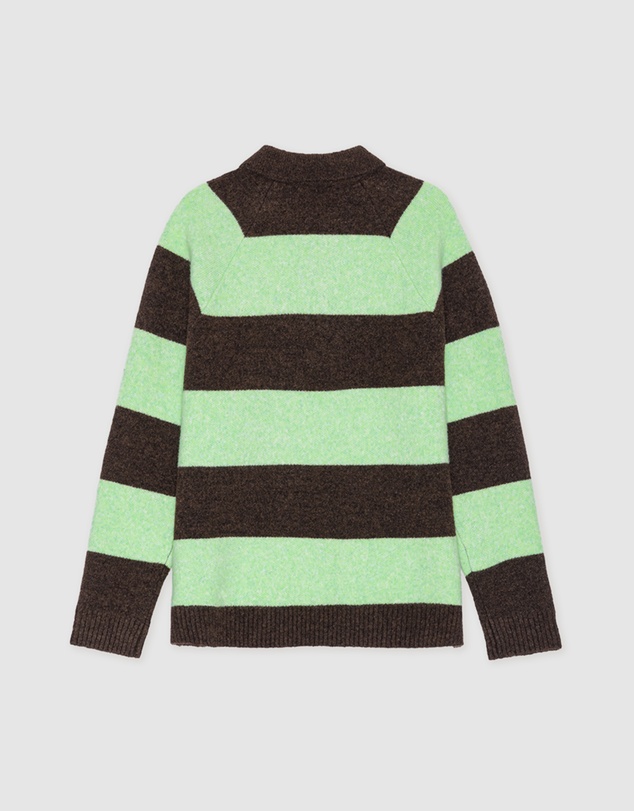 Les Deux - Striped Melange Knitted Polo