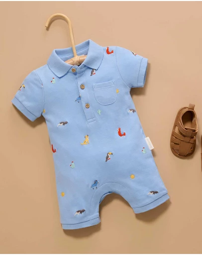 Purebaby - Polo Growsuit -Kids-Babies