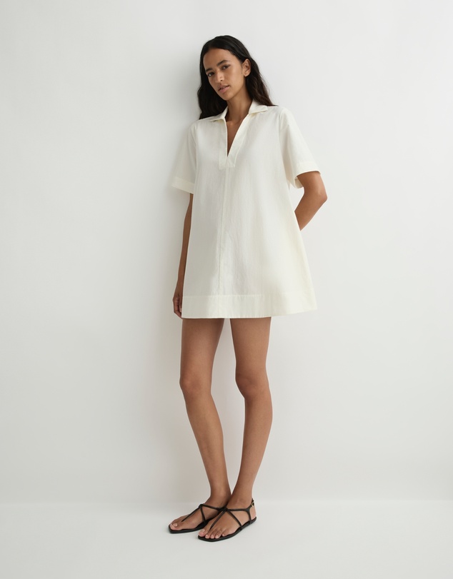 BONDI BORN - Kyoto Short Sleeve Mini Dress - Natural