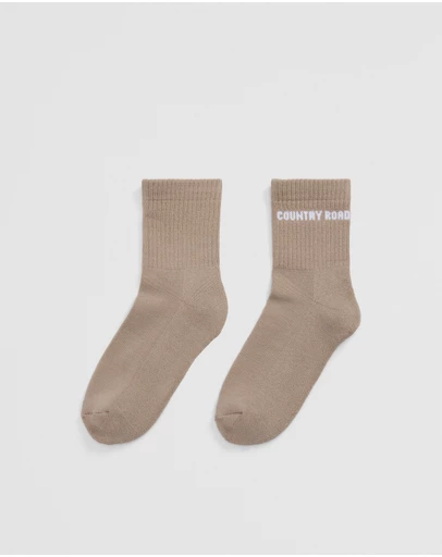 Country Road - Australian Cotton Blend Cr Sport Quarter Crew Sock