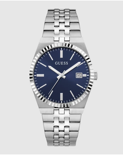 GUESS - GUESS Mens Silver-Tone Analogue Watch