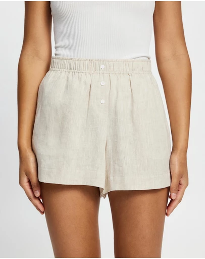 White By FTL - Rhonda Linen Shorts