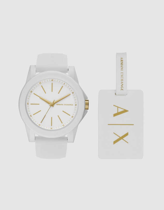Armani Exchange - White Analogue Watch Set