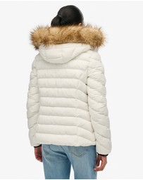 Superdry - Fuji Faux Fur Slim Fit Hood Padded Jacket