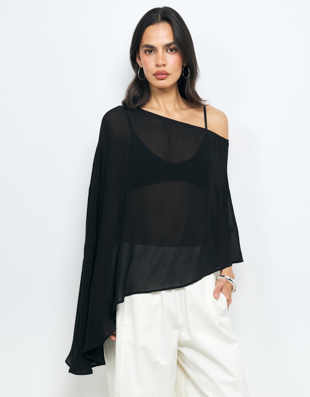 AERE - Mila One Shoulder Asymmetric Blouse
