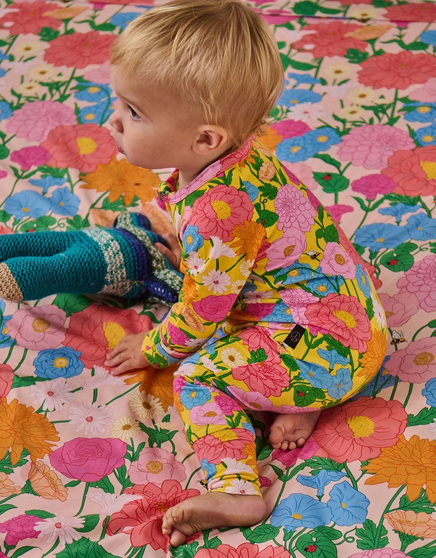 Kip&Co - Follow The Sun Yellow Organic LS Zip Romper - Babies