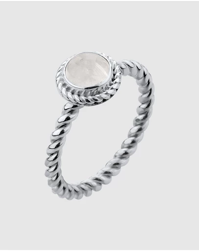 Elli Jewelry - Ring Moonstone Birthstone June 925 Sterling Silver