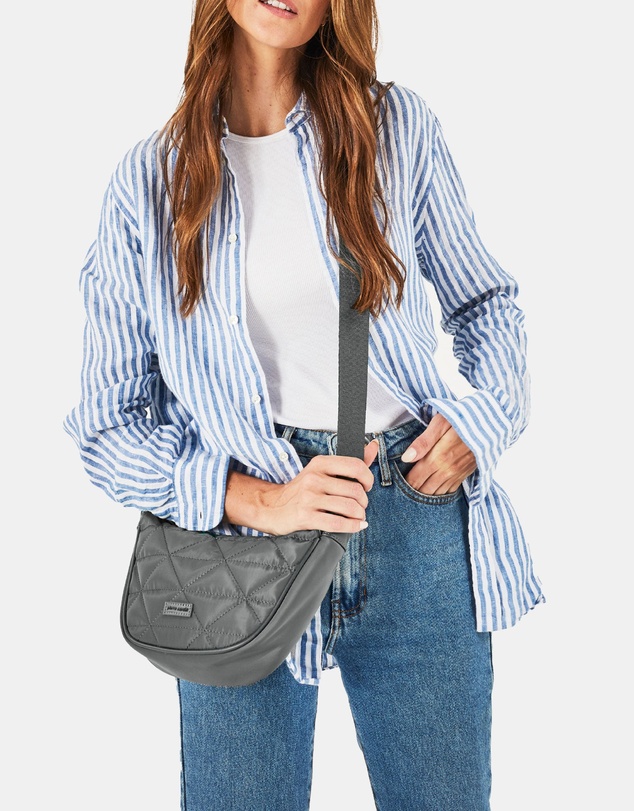 Pierre Cardin - Pierre Cardin Ladies Nylon Crescent Cross-Body Bag