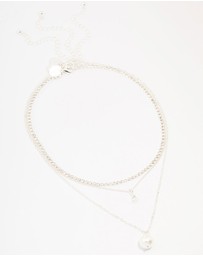Lovisa - Silver Plated Cupchain Pear & Pearl Necklace