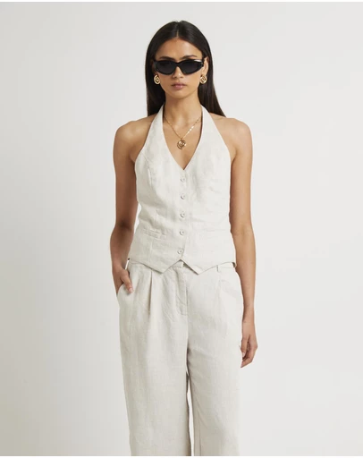 Subtitled - Naomi Linen Halter Vest