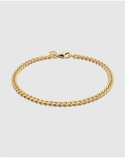 Kuzzoi - ICONIC EXCLUSIVE - Bracelet Male Big Curb Chain 925 Sterling Silver Gold Plated