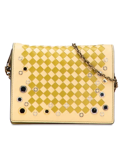 Pre-Loved by Azura Reborn - Pre-Loved Nappa Intrecciato Studded Wallet on Chain