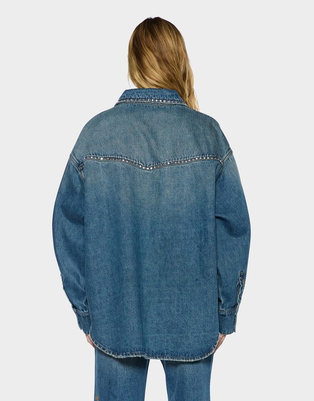 Ksubi - Oversized LS Shirt Texas Blue Studded