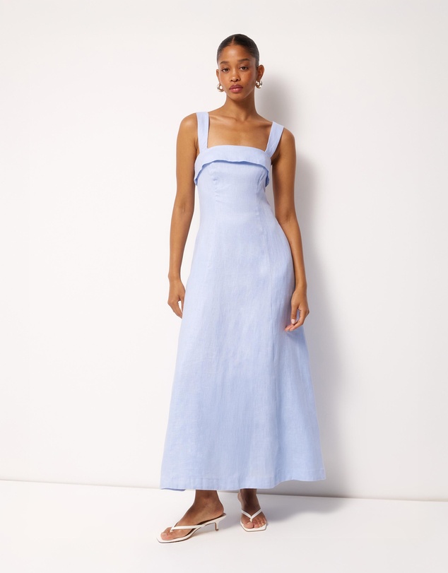 AERE - Florie Linen Midi Dress