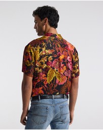 Calibre - Tropic Noir Camp Collar Shirt Rust