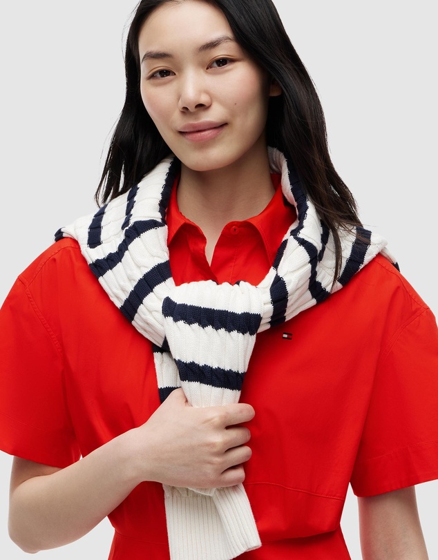 Tommy Hilfiger - Fit And Flare Poplin Midi Shirt Dress