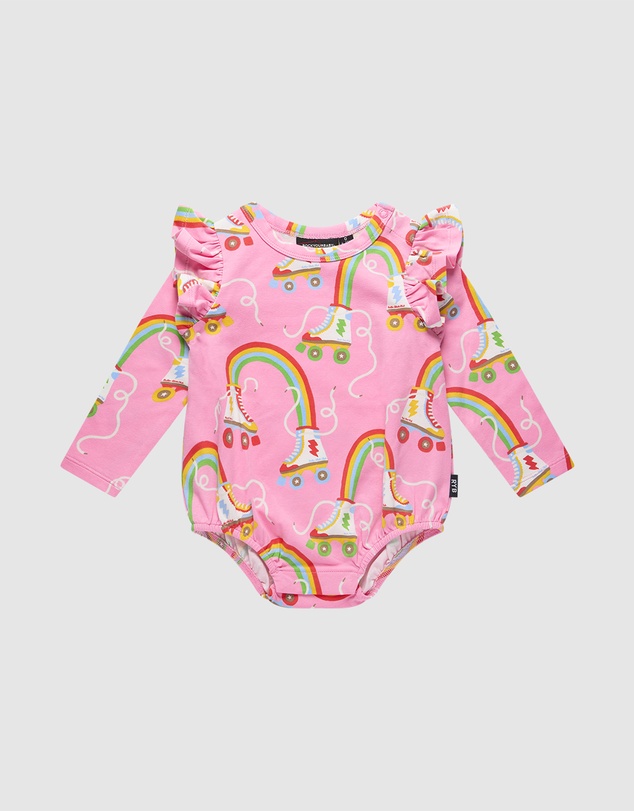 Rock Your Baby - Let The Good Times Roll Long Sleeve Frill Bubble Bodysuit