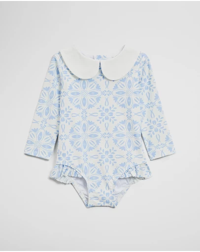 Country Road - Long Sleeve Spot One Piece Swimsuit