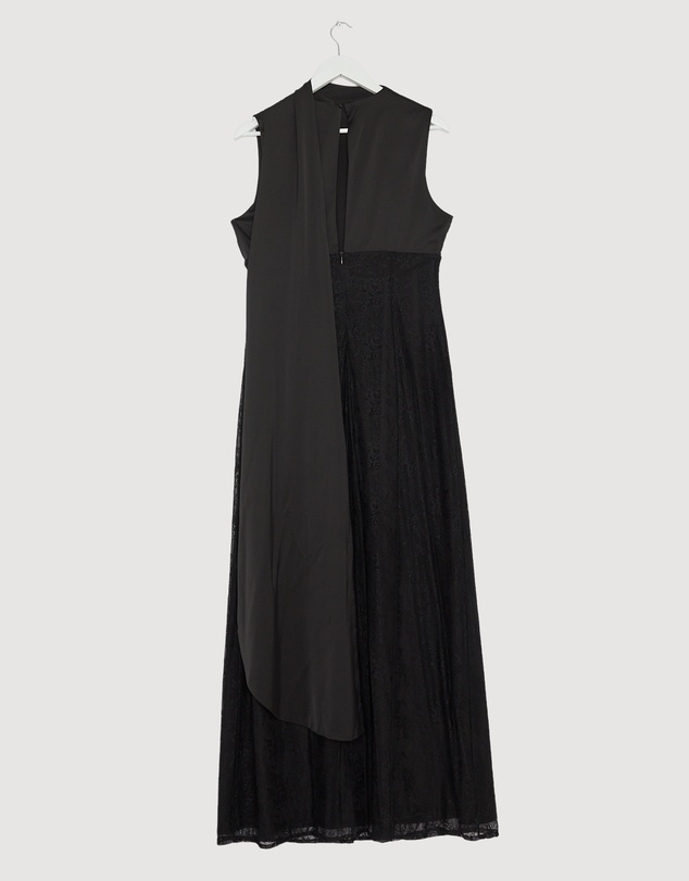 Revibe - Repaired CHANCERY Nia Self Scarf Satin and Lace Maxi Dress - AU 14