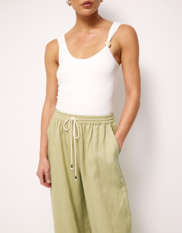 AERE - Contrast Drawcord Linen Pants