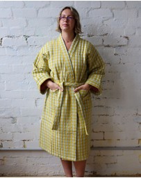 Mosey Me - Citrus Seersucker Quilted Robe