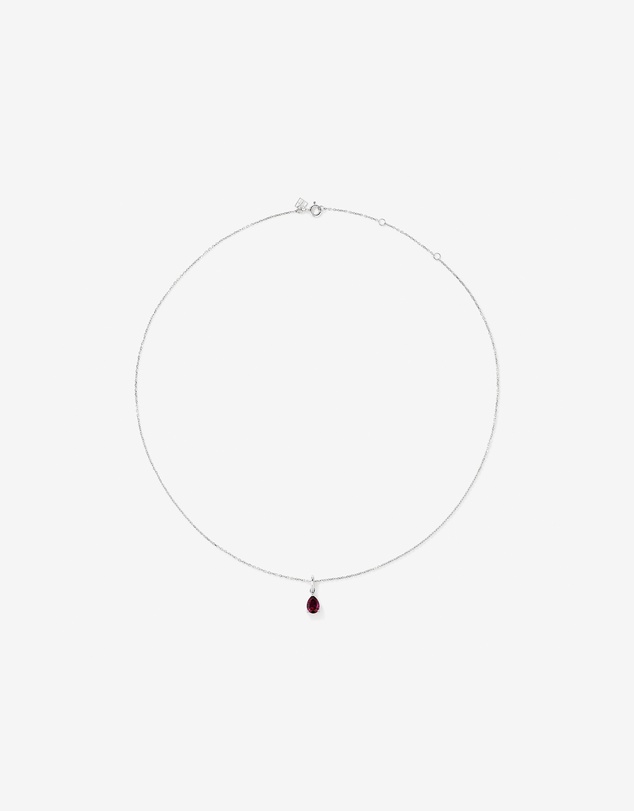 Michael Hill - Pear Cut Created Ruby Pendant and Drop Earring Set in Sterling Silver