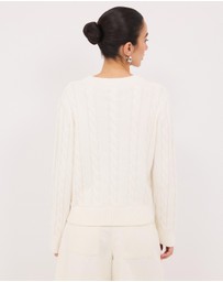Calli - Leo Wool Blend Cable Knit Jumper
