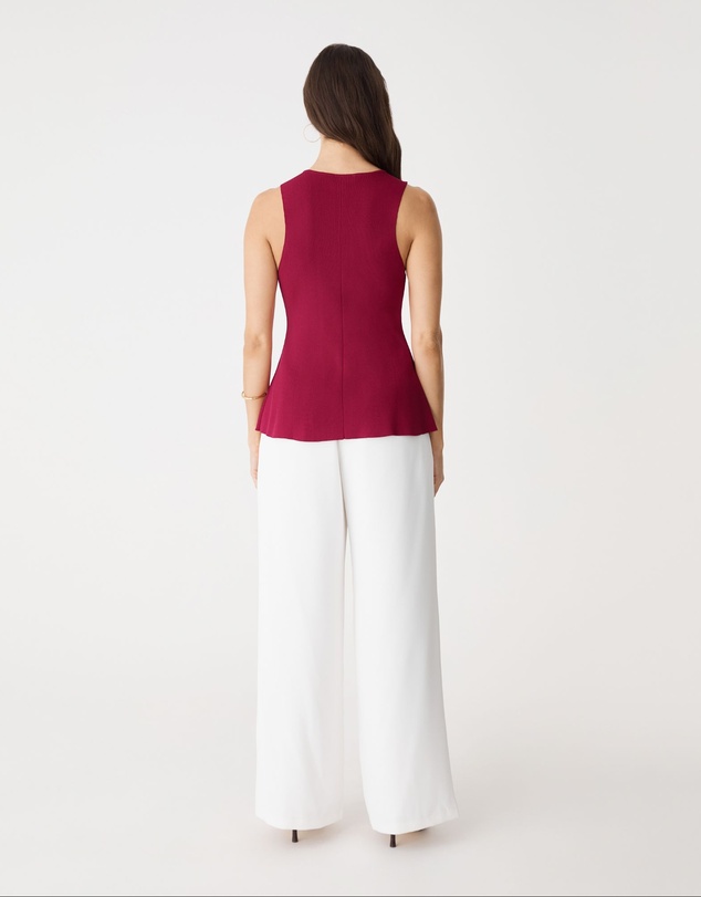 Forcast - Valerie Button Peplum Knit Top
