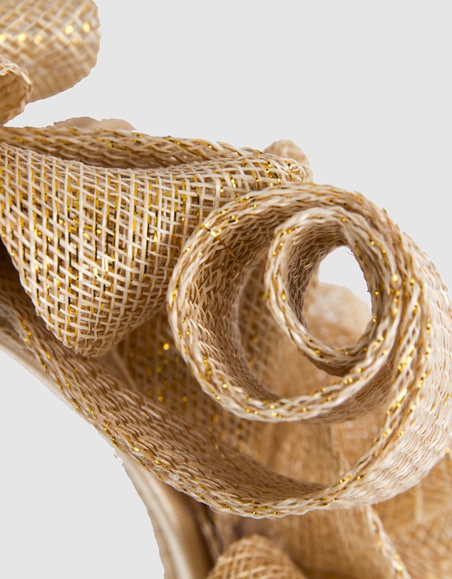 Max Alexander - Sinamay Curls Gold Fascinator
